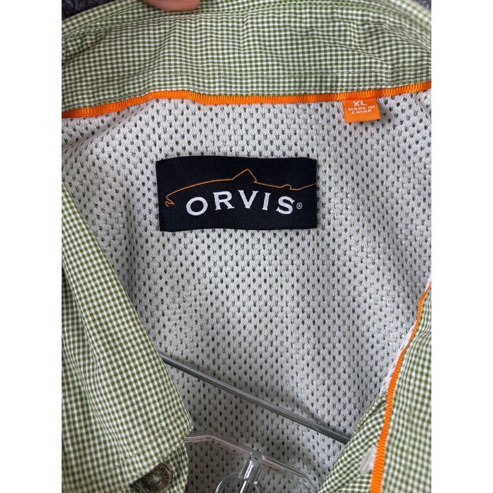 ORVIS Fishing Shirt Men XL Green White Long Sleeve Quick Dry‎ Vented Mesh Summer - Picture 3 of 9